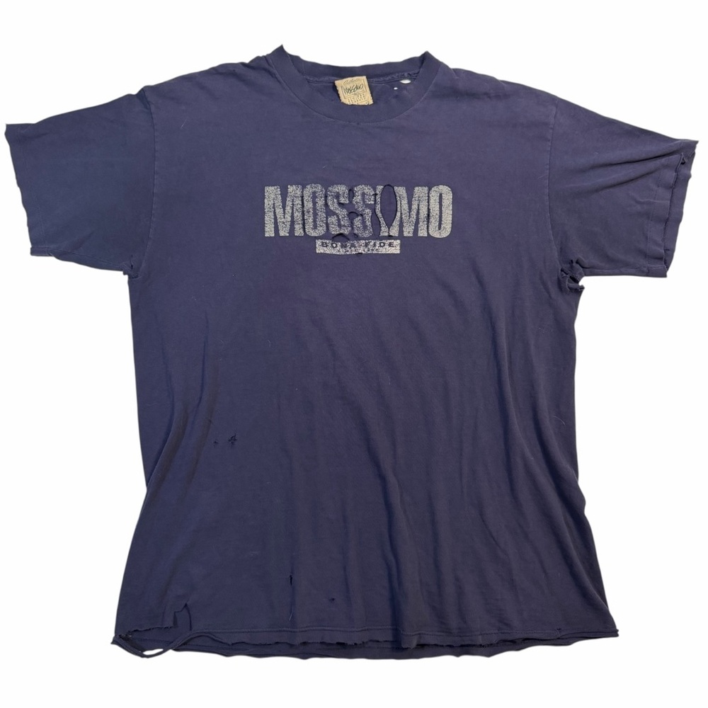 Vintage 90s Mossimo Originals T Shirt USA Made Distressed Logo Tee L